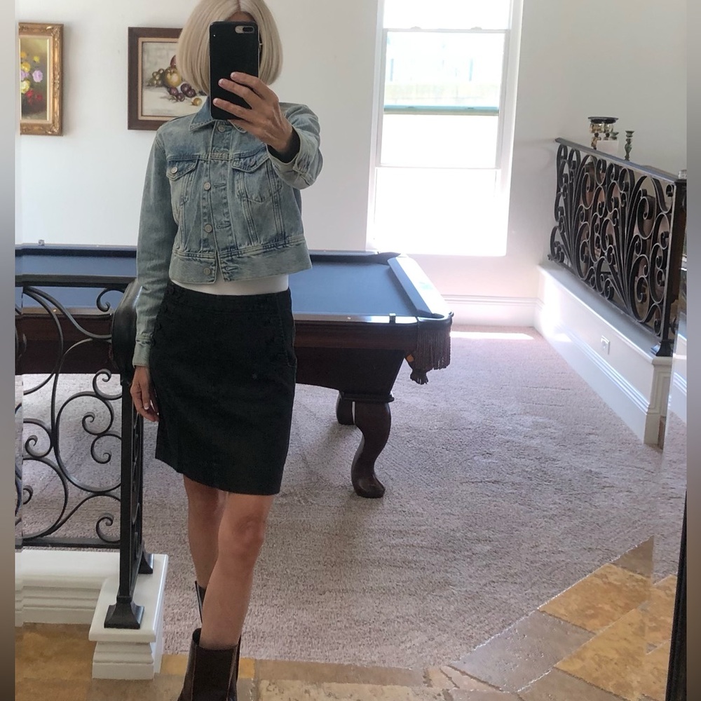 GAP - DENIM SAILOR PENCIL SKIRT + WASHED BLACK WOMENS 0